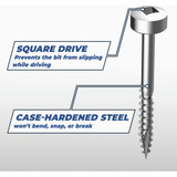 Kreg #6 x 1 In. Square Fine Thread Pan Head Zinc Pocket-Hole Screw (100 Ct.) SPS-F1 - 100 320978