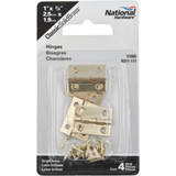 National 3/4 In. x 1 In. Narrow Brass Decorative Hinge (4-Pack)