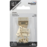 National Hardware 3/4 In. x 1 In. Narrow Brass Decorative Hinge (4-Pack)