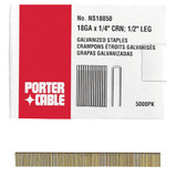 Porter Cable 18-Gauge Galvanized Narrow Crown Finish Staple, 1/4 In. x 1/2 In. (5000 Ct.)