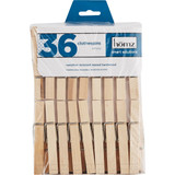 Homz Spring Hardwood Clothespins (36-Pack)