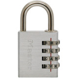 Master Lock 1-9/16 In. Brushed Aluminum Combination Padlock