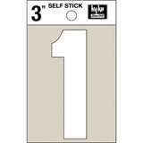 Hy-Ko Vinyl 3 In. Non-Reflective Adhesive Number One Pack of 10