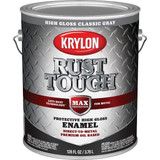 Krylon Rust Tough Oil-Based Gloss Rust Control Enamel, Gray, 1 Gal. K09738008