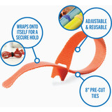 VELCRO Brand One-Wrap 1/2 In. x 8 In. Assorted Hook & Loop Tie (5 Ct.)