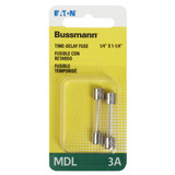 Bussmann 3A MDL Glass Tube Electronic Fuse (2-Pack)