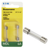 Bussmann 6A MDL Glass Tube Electronic Fuse (2-Pack) BP/MDL-6