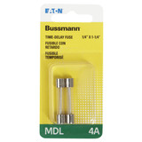 Bussmann 4A MDL Glass Tube Electronic Fuse (2-Pack)