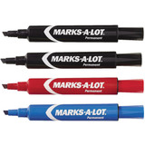 Marks-A-Lot Assorted Color Regular Chisel Tip Permanent Marker (4-Pack) 07905