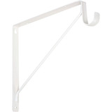 Knape & Vogt 10 In. H. x 11 In. D. Fixed Shelf & Rod Bracket, White 1195 WH