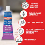 LOCTITE 1 Oz. Clear Vinyl, Fabric, & Plastic Flexible Repair Adhesive 1360694 358115