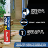 LOCTITE PL 200 28 Oz. Projects Construction Adhesive 1390602 Pack of 12 268034