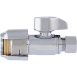 SharkBite 1-2 In. x 3-8 In. Compression Brass Straight Stop Valve UR23037 400415