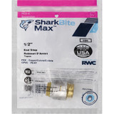 SharkBite 1-2 In. Push-to-Connect Brass End Push Cap UR514A 462001