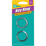 Lucky Line Tempered Steel Nickel-Plated 1 In. Key Ring (2-Pack)