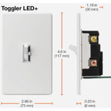 Lutron Toggler Incandescent-Halogen-LED-CFL Light Almond Slide Dimmer Switch TGCL-153PH-LA 501314