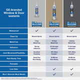 GE Advanced Silicone Window & Door Sealant, Brown, 10.1  Oz. Cartridge 2813701 777449