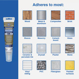 GE Advanced Silicone Window & Door Sealant, Clear, 2.8  Oz. Tube 2810435 771479