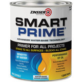 Zinsser Smart Prime Water-Base Interior/Exterior Stain Blocking Primer, White, 1 Qt.