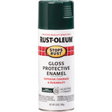 Rust-Oleum Stops Rust Dark Hunter Green Gloss 12 Oz. Anti-Rust Spray Paint 7733830 796156