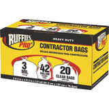 Ruffies 42 Gal. Contractor Clear Trash Bag (20-Count) 618898