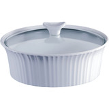 Corningware 2-1/2 Qt. Stoneware French White Round Covered Casserole Dish