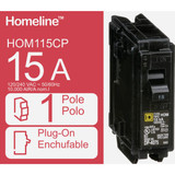 Square D Homeline 15A Single-Pole Standard Trip Circuit Breaker