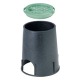 NDS 7 In. Round Black & Green Valve Box with Cover 107BC