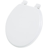 Home Impressions Round Closed Front White Wood Toilet Seat WMS-17-B-W