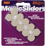 Magic Sliders 3/4 In. Oatmeal Self Adhesive Felt Pads,(20-Count)