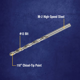 Irwin #13 Bright High Speed Steel Wire Gauge Drill Bit