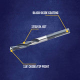 Irwin 17/32 In. Black Oxide Silver & Deming Drill Bit