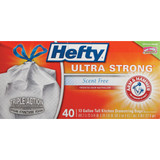 Hefty Ultra Strong 13 Gal. Scent Free Tall Kitchen White Trash Bag (40-Count)