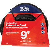 Do it Best 9 Ft. 14/3 In-Line Multi Outlet Extension Cord MLT-TW143-9-BL