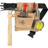 CLC 3-Pocket Suede Leather Nail & Tool Bag with Belt IPK489X