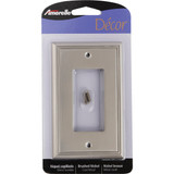 Amerelle Metro Line 1-Gang Cast Metal Rocker Decorator Wall Plate, Brushed Nickel