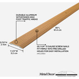 M-D Building Products Metal Decor 1-1/4 In. x 36 In. Oak Aluminum Seam Binder with Screw Nails