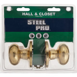 Steel Pro Polished Brass Hall & Closet Door Knob