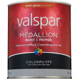 Valspar Medallion 100% Acrylic Paint & Primer Semi-Gloss Exterior House Paint, Tint Base, 1 Qt.