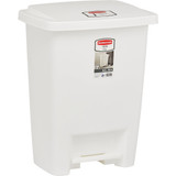 Rubbermaid 33 Qt. White Step-On Wastebasket FG284187WHT