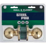Steel Pro Polished Brass Hall & Closet Door Knob