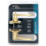Steel Pro Polished Brass Scroll Privacy Door Lever