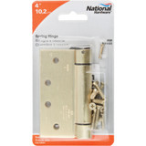 National Hardware 4 In. Square Satin Brass Spring Door Hinge