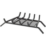 Home Impressions 24 In. Steel Fireplace Grate with Ember Screen FG-1014