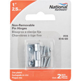 National 1 In. Zinc Tight-Pin Narrow Hinge (2-Pack)