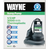 Wayne 1/3 HP 115V Plastic Submersible Sump Pump