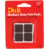 Do it 3/4 In. Brown Square Felt Pad (12-Count)