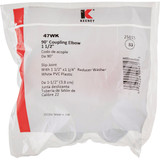 Keeney 1-1-2 In. White Polypropylene 90 Degree Elbow Coupling 47WK 444561