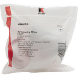 Keeney 1-1-2 In. White Polypropylene 45 Degree Elbow Coupling 49PVCK 444588