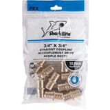 SharkBite Lead-Free Insert 3/4 In. Barb x 3/4 In. Barb Brass PEX Coupling